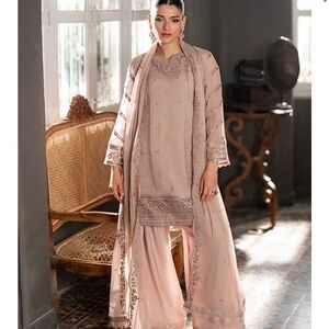 Pakistani designer Elegant Long Sleeve Embroidered Dress